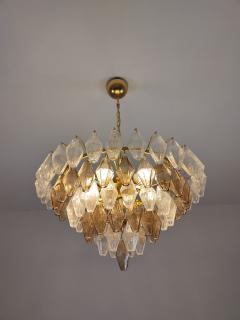  JL Light Style Murano glass chandelier clear and smokey poliedri - 4293931