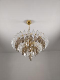  JL Light Style Murano glass chandelier clear and smokey poliedri - 4293944