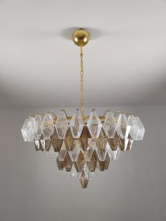  JL Light Style Murano glass chandelier clear and smokey poliedri - 4293945
