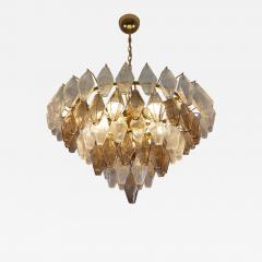  JL Light Style Murano glass chandelier clear and smokey poliedri - 4392314