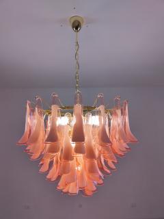  JL Light Style Murano glass chandelier with alternated pink feathers leaves - 4294178