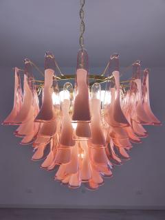  JL Light Style Murano glass chandelier with alternated pink feathers leaves - 4294179