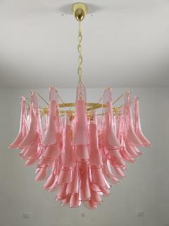  JL Light Style Murano glass chandelier with alternated pink feathers leaves - 4294181