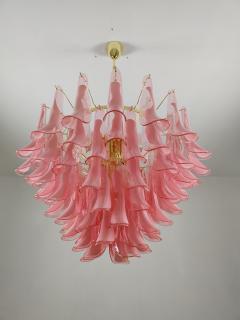  JL Light Style Murano glass chandelier with alternated pink feathers leaves - 4294182