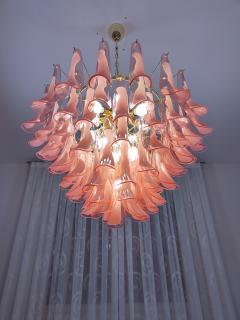  JL Light Style Murano glass chandelier with alternated pink feathers leaves - 4294186