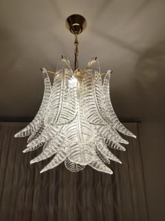  JL Light Style Murano glass chandelier with large clear Felci leaves - 4294087