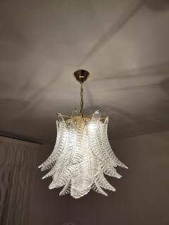  JL Light Style Murano glass chandelier with large clear Felci leaves - 4294088