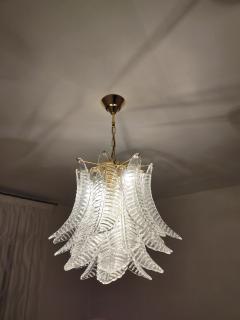  JL Light Style Murano glass chandelier with large clear Felci leaves - 4294089