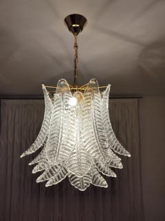  JL Light Style Murano glass chandelier with large clear Felci leaves - 4294093