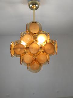  JL Light Style Murano glass discs chandelier in square shape in amber caramel color - 4293489