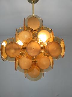  JL Light Style Murano glass discs chandelier in square shape in amber caramel color - 4293490