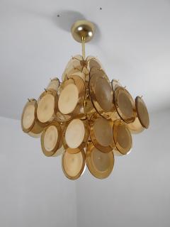  JL Light Style Murano glass discs chandelier in square shape in amber caramel color - 4293492