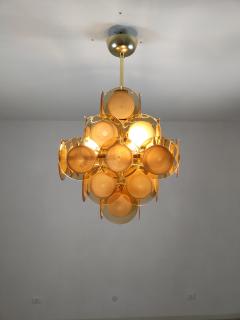  JL Light Style Murano glass discs chandelier in square shape in amber caramel color - 4293497