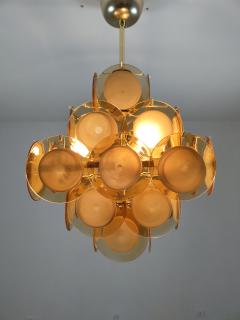  JL Light Style Murano glass discs chandelier in square shape in amber caramel color - 4293498