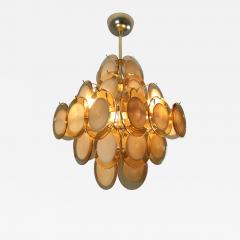  JL Light Style Murano glass discs chandelier in square shape in amber caramel color - 4325657