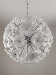  JL Light Style Murano glass flower Sputnik chandelier in white color - 4321017