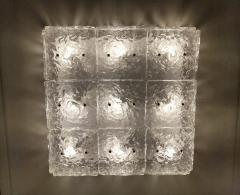 JL Light Style Murano glass flush mount textured water effect clear - 4303561