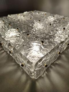 JL Light Style Murano glass flush mount textured water effect clear - 4370959