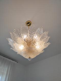  JL Light Style Murano glass large ceiling chandelier with clear harmony leaves - 4300699