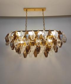  JL Light Style Murano glass poliedri chandelier in clear and smokey oval shape - 4294028