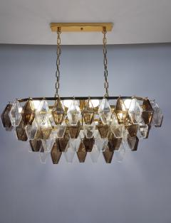 JL Light Style Murano glass poliedri chandelier in clear and smokey oval shape - 4294029