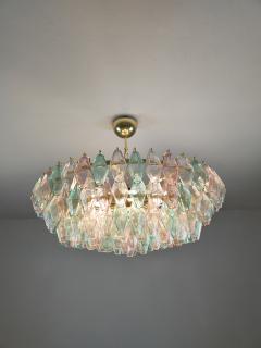  JL Light Style Murano glass poliedri chandelier in clear green and pink color - 4294058