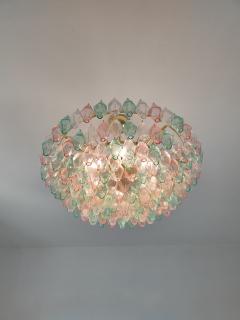  JL Light Style Murano glass poliedri chandelier in clear green and pink color - 4294059