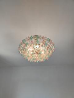  JL Light Style Murano glass poliedri chandelier in clear green and pink color - 4294060