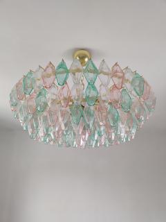  JL Light Style Murano glass poliedri chandelier in clear green and pink color - 4294061