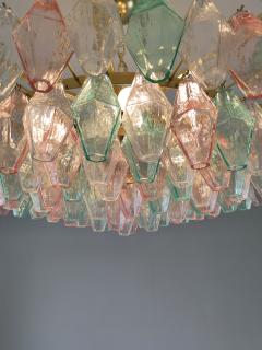  JL Light Style Murano glass poliedri chandelier in clear green and pink color - 4294063