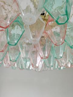  JL Light Style Murano glass poliedri chandelier in clear green and pink color - 4294064