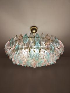  JL Light Style Murano glass poliedri chandelier in clear green and pink color - 4294067