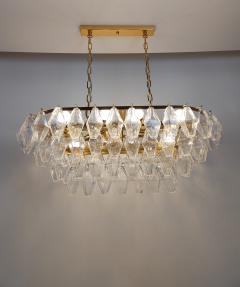  JL Light Style Murano glass poliedri chandelier in clear oval shape - 4294037