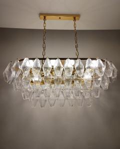  JL Light Style Murano glass poliedri chandelier in clear oval shape - 4294038