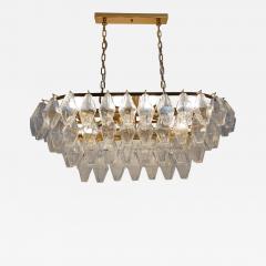  JL Light Style Murano glass poliedri chandelier in clear oval shape - 4393974
