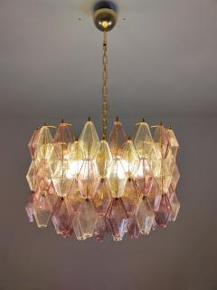  JL Light Style Murano glass poliedri chandelier in drum shape clear and amethyst - 4293885
