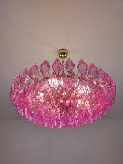  JL Light Style Murano glass poliedri chandelier in flat shape and pink fuchsia full color - 4293840