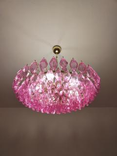  JL Light Style Murano glass poliedri chandelier in flat shape and pink fuchsia full color - 4293842