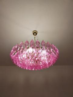  JL Light Style Murano glass poliedri chandelier in flat shape and pink fuchsia full color - 4293843