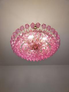  JL Light Style Murano glass poliedri chandelier in flat shape and pink fuchsia full color - 4293844