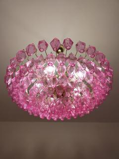  JL Light Style Murano glass poliedri chandelier in flat shape and pink fuchsia full color - 4293847