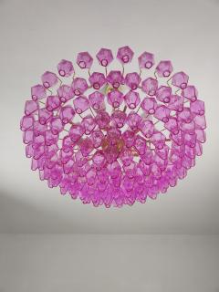  JL Light Style Murano glass poliedri chandelier in flat shape and pink fuchsia full color - 4293850