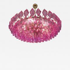  JL Light Style Murano glass poliedri chandelier in flat shape and pink fuchsia full color - 4325642
