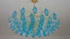  JL Light Style Murano glass poliedri chandelier in flat shape and turquoise clear color - 4293869