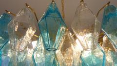  JL Light Style Murano glass poliedri chandelier in flat shape and turquoise clear color - 4293874