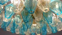  JL Light Style Murano glass poliedri chandelier in flat shape and turquoise clear color - 4293875