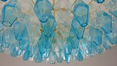  JL Light Style Murano glass poliedri chandelier in flat shape and turquoise clear color - 4293876