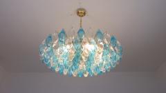  JL Light Style Murano glass poliedri chandelier in flat shape and turquoise clear color - 4293877