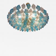  JL Light Style Murano glass poliedri chandelier in flat shape and turquoise clear color - 4325644