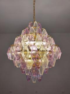  JL Light Style Murano glass poliedri chandelier in poliedro shaped in clear and amethyst color - 4293915